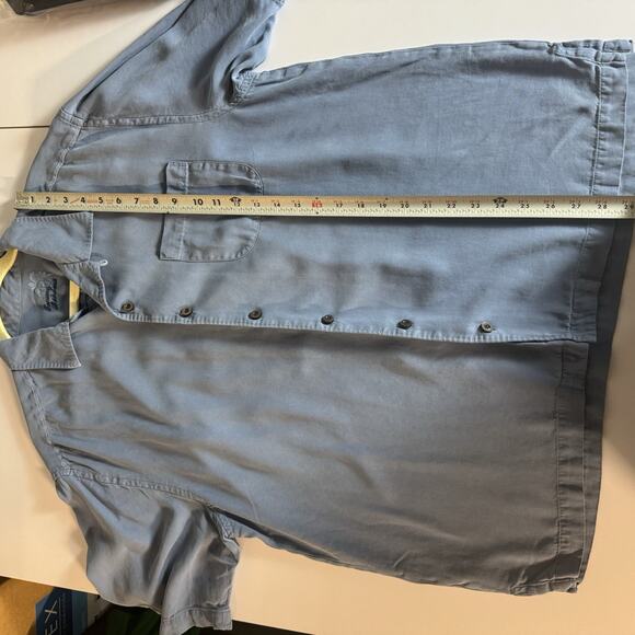 Tommy Bahama Men's 100% Silk Short-Sleeve Shirt Blue No Size Tag (Measurements) - Picture 7 of 8